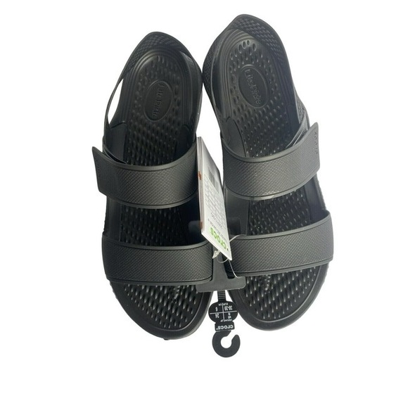 Crocs Women’s LiteRide 360 Sandals - Black/Light Grey Size 4 💎 - Picture 2 of 5
